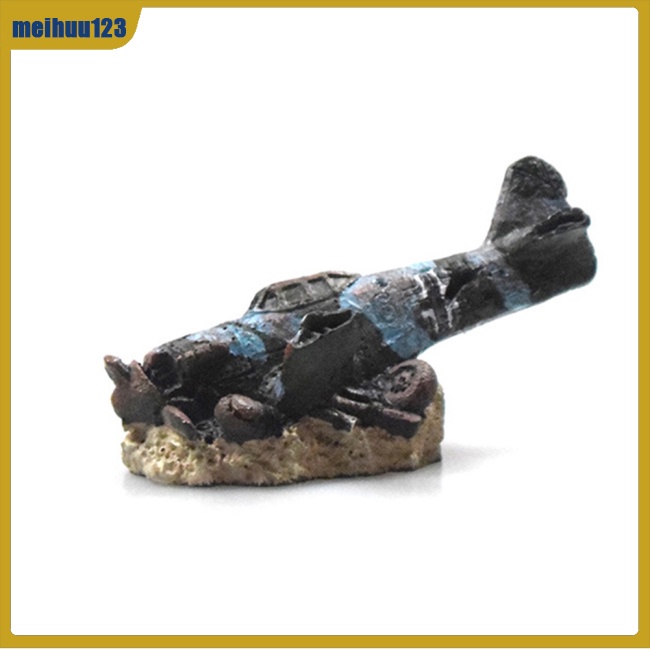 Mei Phụ Kiện Trang Trí Bể Cá Mô Phỏng Máy Bay Bằng Nhựa resin