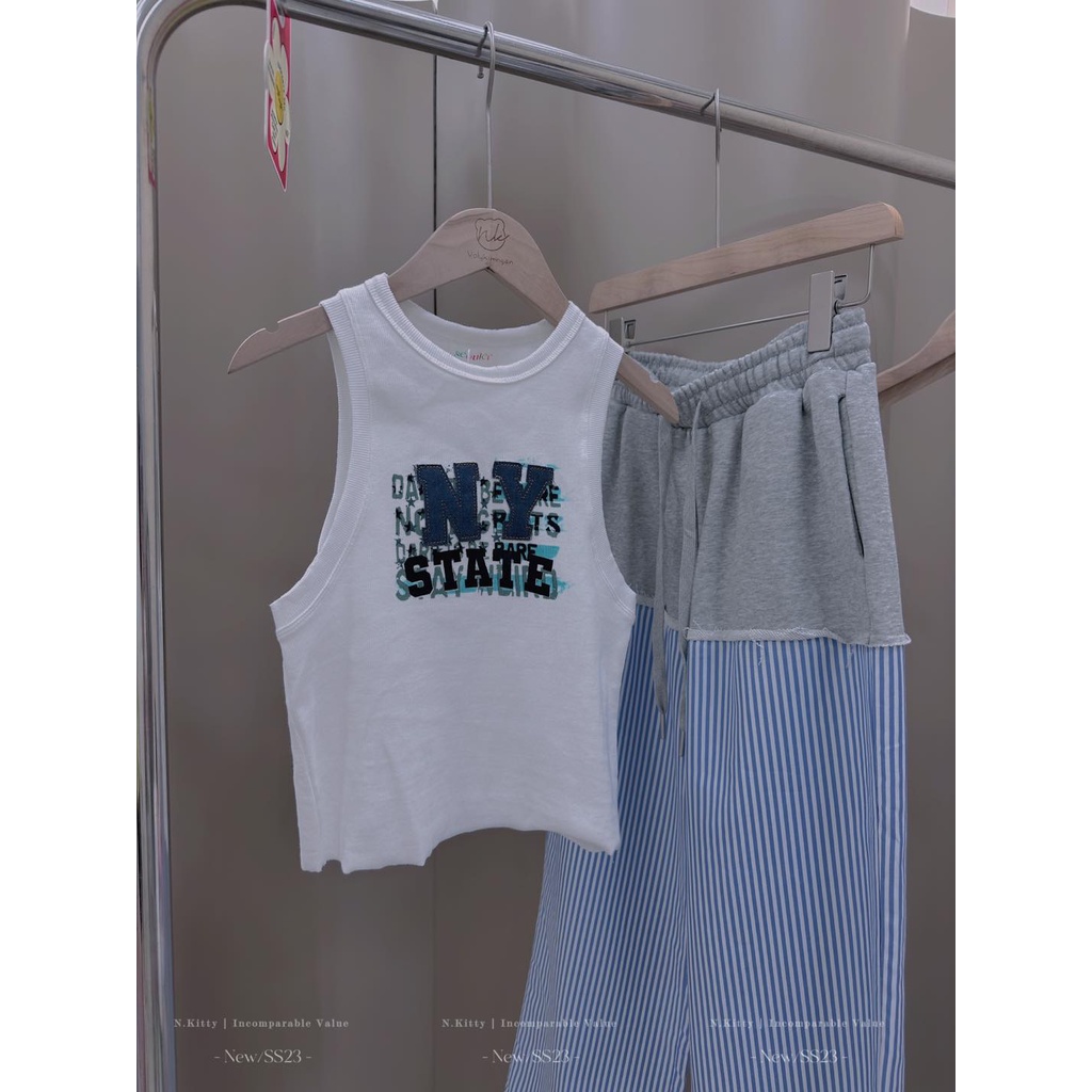 Áo thun ba lỗ ny thêu jean