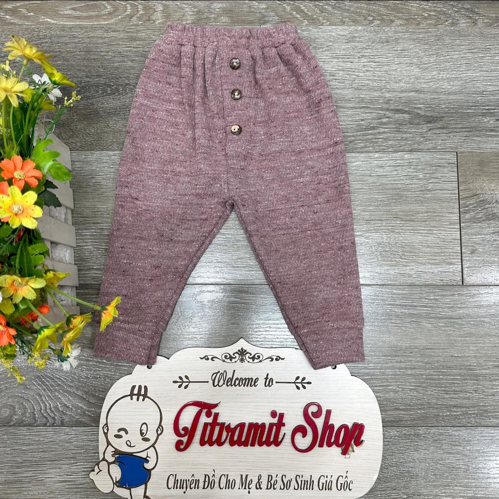Quần dài nỉ len mặc thu đông cho bé trai, bé gái