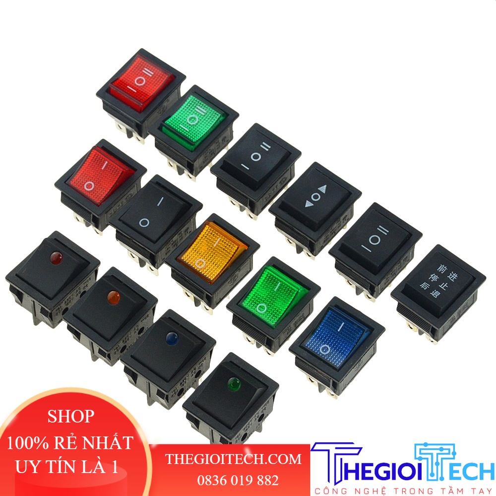 1 KCD4 Đính Đá Công Tắc Công Tắc Nguồn 2 Vị Trí 3 Vị Trí Thiết Bị Điện Công Tắc 16A 250VAC/20A 125VAC ON-OFF 31X 25mm - E 3 miếng chống thấm