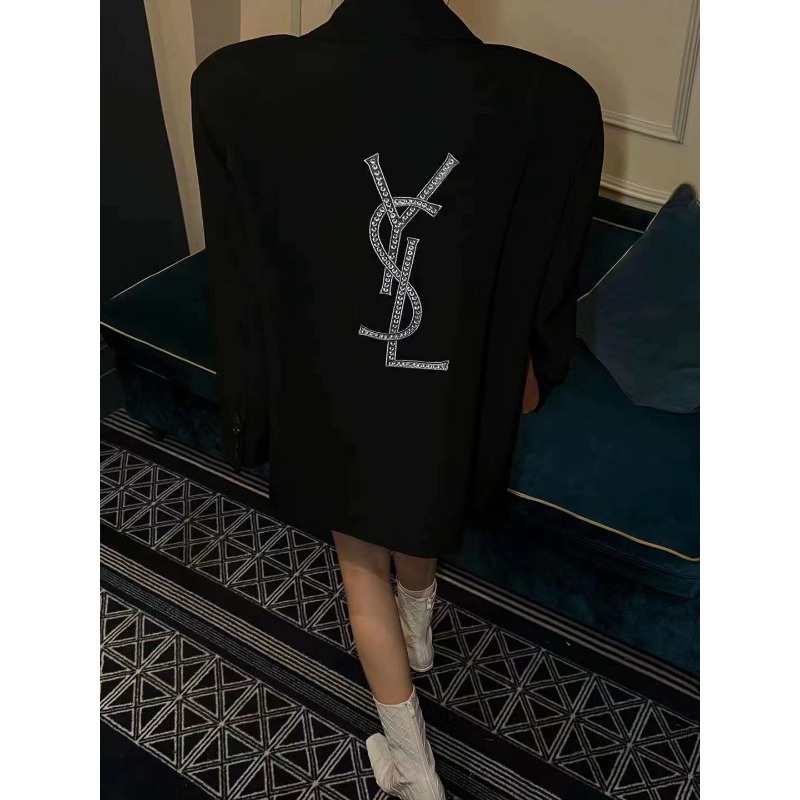 Áo Khoác Vest Lụa Thêu Họa Tiết Kim Cương Bạc 2023 Mới Cho Nữ