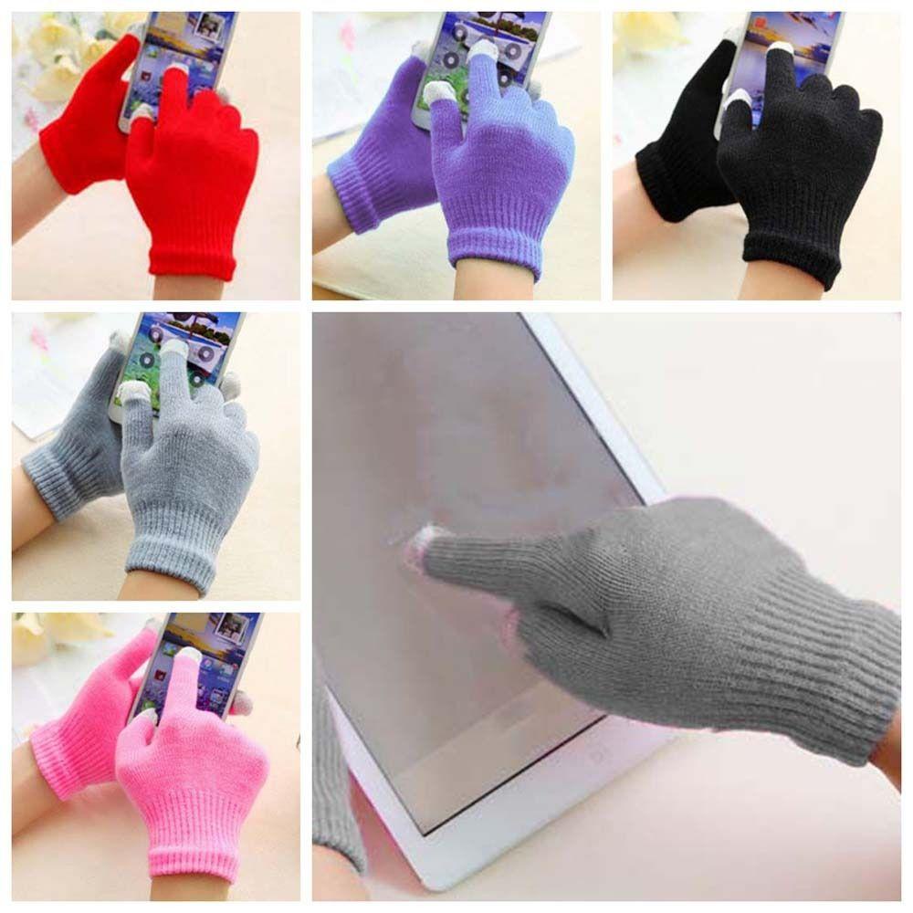 Đôi Găng Tay cordellaub Dệt Kim Mùa Đông Màu Trơn Thanh Lịch Có Thể Chạm Màn Hình Cảm Ứng Phong Cách Hàn Quốc