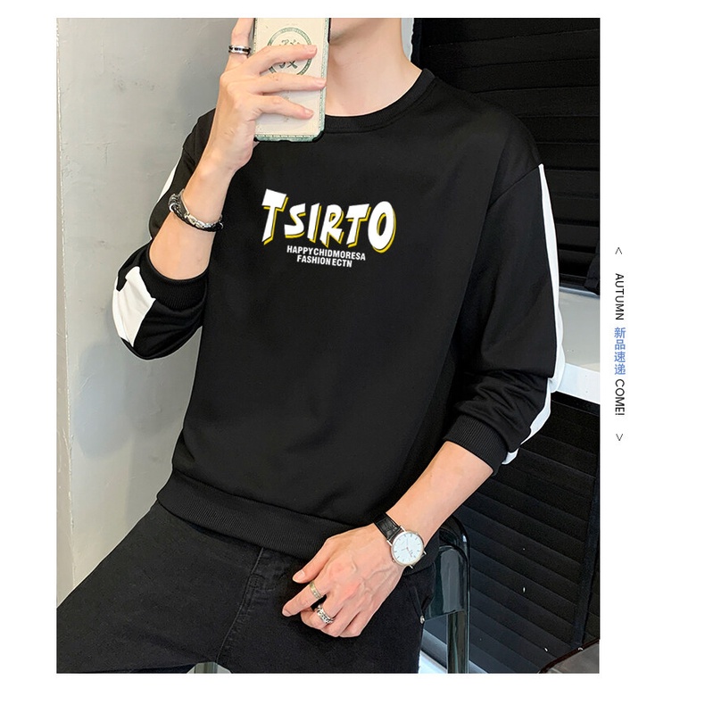 Áo sweater Tay Dài Cổ Tròn Dáng Rộng In Họa Tiết Thời Trang Mùa Thu Cho Nam