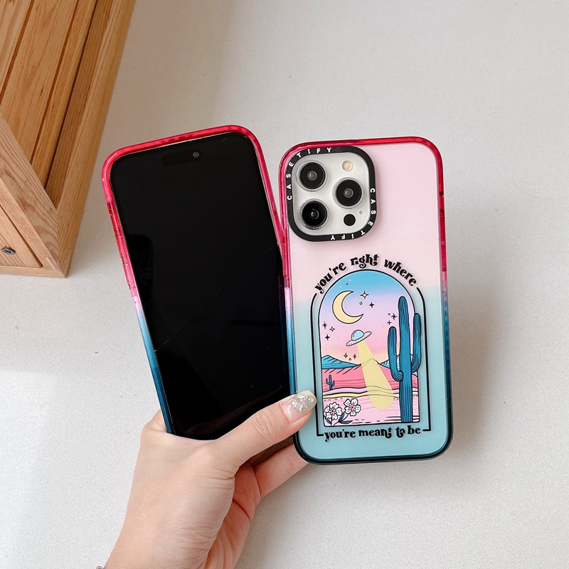 Ốp Điện Thoại Nhựa acrylic Cứng Màu Kẹo gradient Hình Trái Cây Cho iphone 15 14 11 12 13 pro max