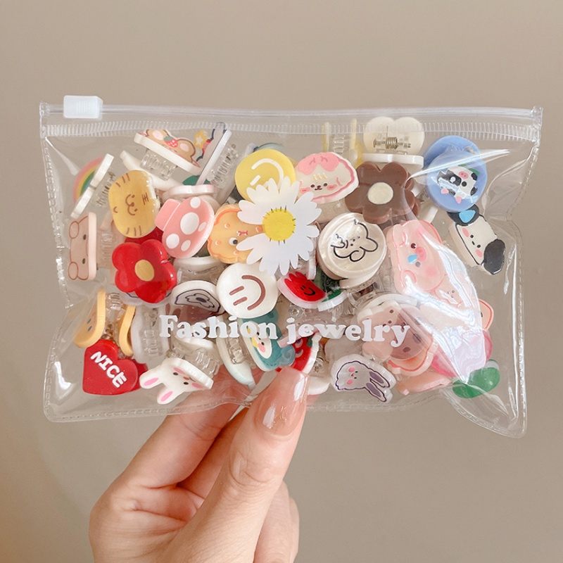 Set 2 Kẹp Tóc mini Họa Tiết Trái Cây Hoạt Hình Phong Cách Hàn Quốc Cho Bé Gái