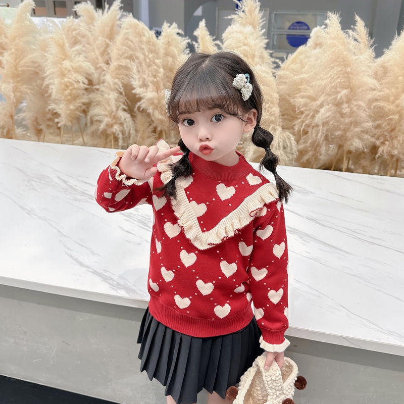 Áo sweater Chui Đầu Vải Nhung Họa Tiết Hoạt Hình Thời Trang Thu Đông Cho Bé Gái