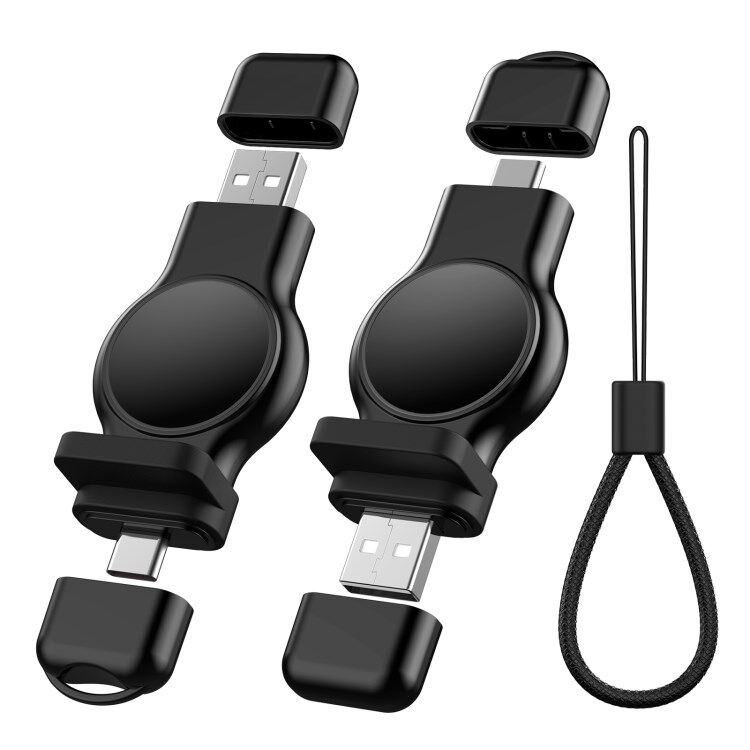 Đế sạc không dây 2 trong 1 USB-A Type-C di động A-05 cho Apple Watch Series 7 / 6 / 5 / 4 / 3 / 2 / 