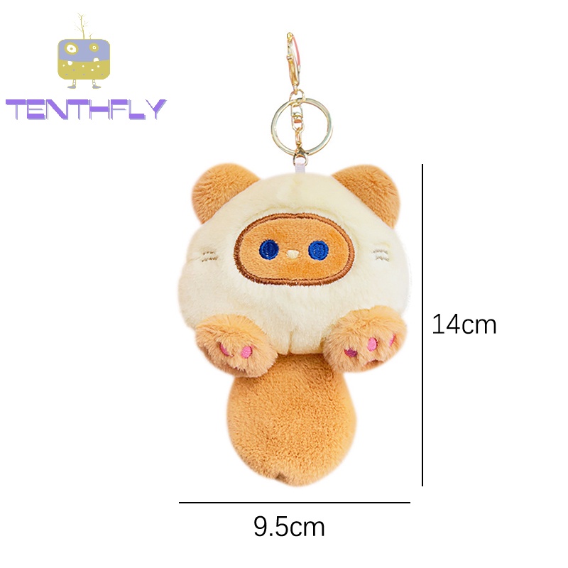 Móc Khóa Hình Chú Mèo Nhồi Bông Mềm Mại Đáng Yêu