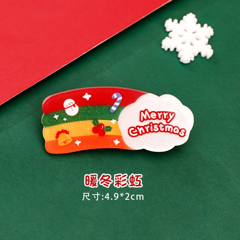 Giáng sinh trang trí kẹp tóc trẻ em Giáng sinh quà tặng nhỏ hoạt hình kẹp acrylic tóc mái kẹp tóc