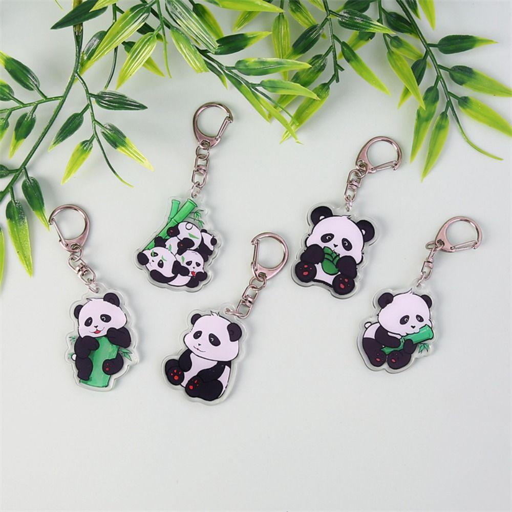 Shanhai Móc Khóa acrylic Hình Gấu Trúc Hoạt Hình Vui Nhộn