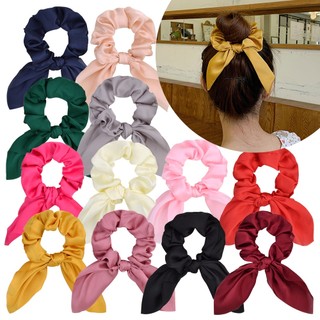Dây buộc tóc KIDSBOWS chiffon co giãn màu trơn thắt nơ cho nữ