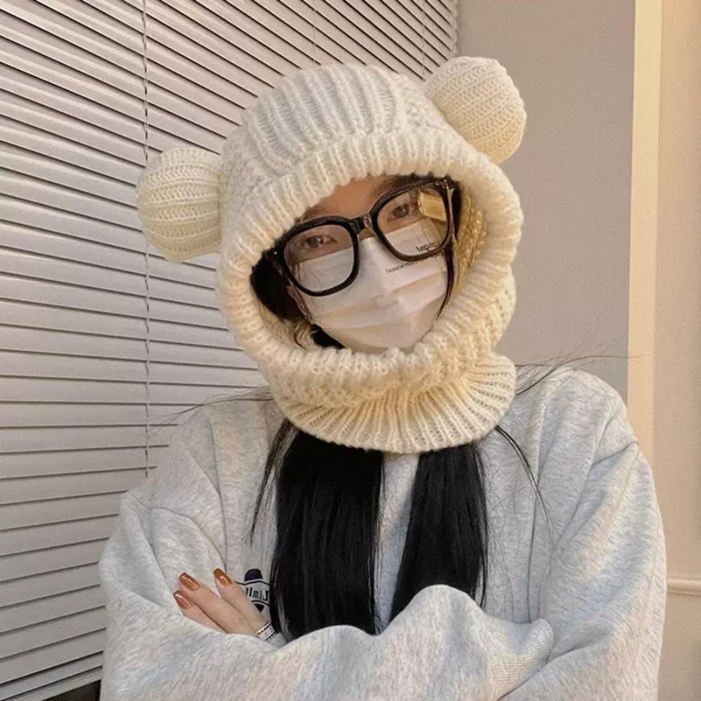 Muvako Mũ beanie Dệt Kim Giữ Ấm Tai Gấu Trượt Tuyết Mùa Đông