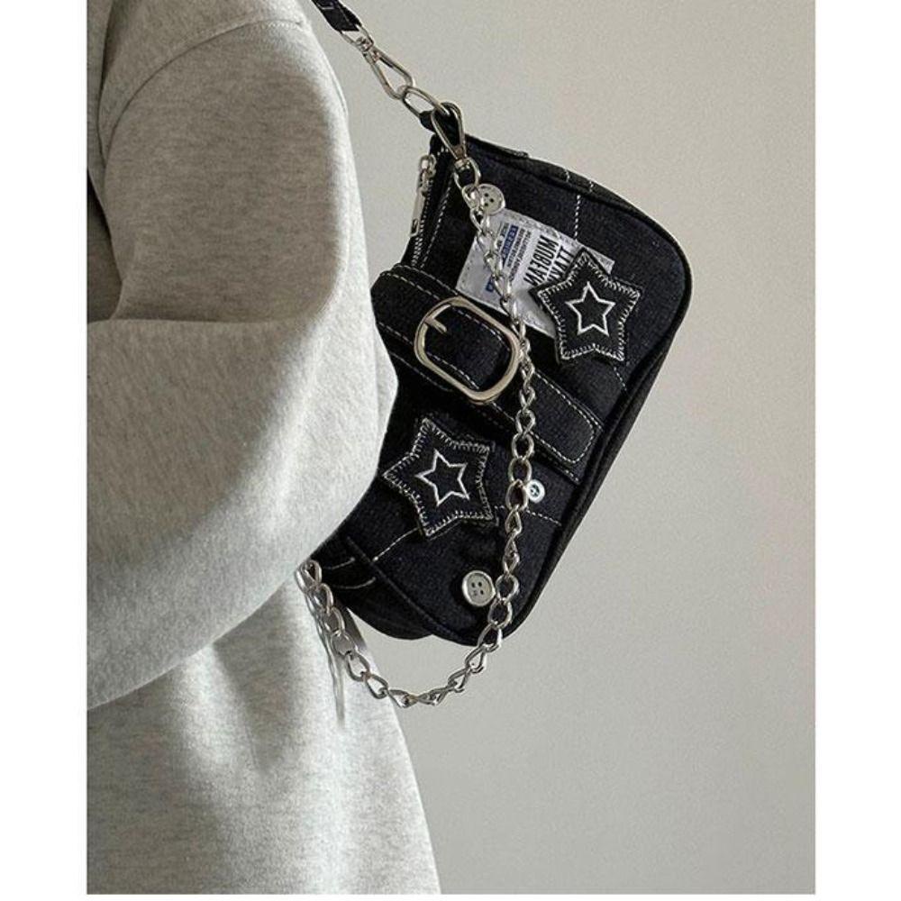 Oflar Túi Xách denim Họa Tiết Ngôi Sao Thời Trang Cho Nữ