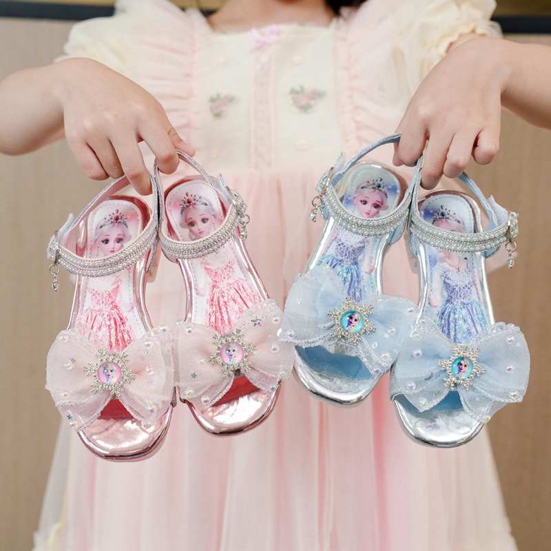 Xăng đan công chúa đính đá pha lê mẫu mới 2023 thời trang mùa hè cho bé gái
