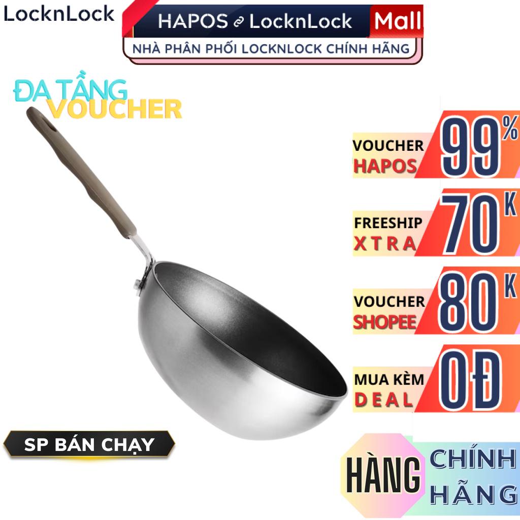 Chảo Wok sâu lòng LocknLock Handycook có tay cầm 15.5cm, chiên xào nhanh LHD1165 - Không dùng bếp từ - DEAL SỐC 0Đ HAPOS