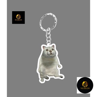 Móc khóa mica họa tiết mèo dễ thương
