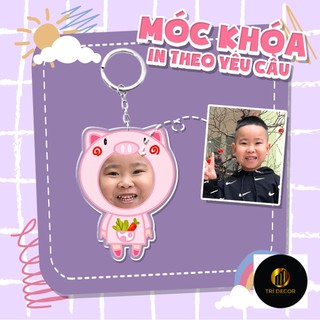 Móc khóa chibi in theo yêu cầu chất liệu mica trong suốt in 2 mặt quà tặng người thân