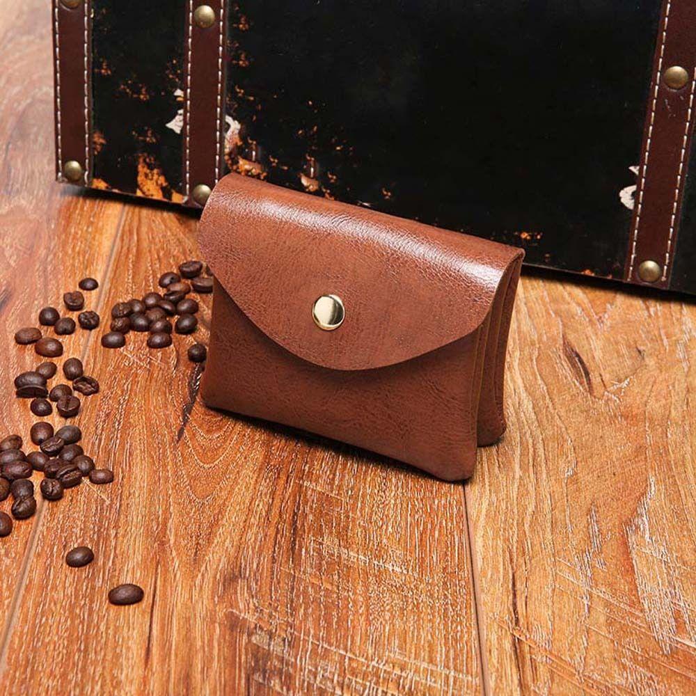 Harriett Ví Ngắn Bằng Da pu Hai Lớp Màu Trơn Chống Thấm Nước Có Khóa Kéo Thời Trang Phong Cách Hàn Quốc Cho Nam / Nữ