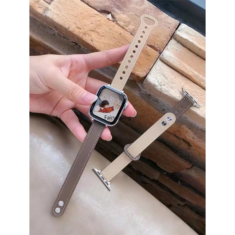 Dây Đeo Bằng Da Mỏng Cho Đồng Hồ Thông Minh apple watch ultra 41mm 49mm 44mm 45mm 40 38 42 mm 9 8 7 3 4 5 6 se 2 1