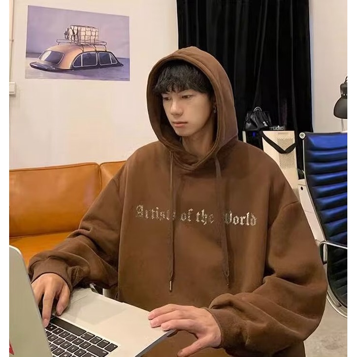 Áo hoodie Dày Dặn Ấm Áp Họa Tiết graffiti Thời Trang Cho Nam