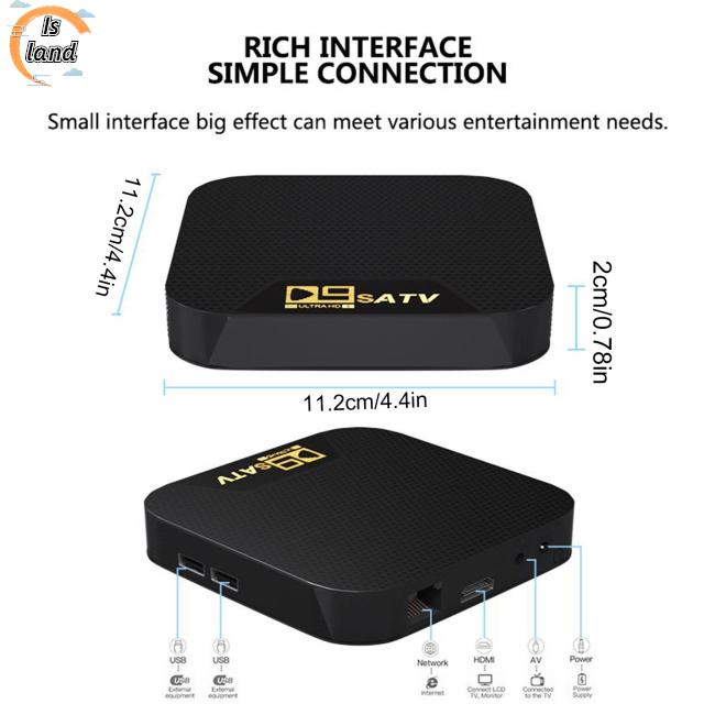 Thiết Bị Phát Đa Phương Tiện d9s 4k cortex-a53 quad core cpu mali-450 750mhz gpu tv box Thông Minh