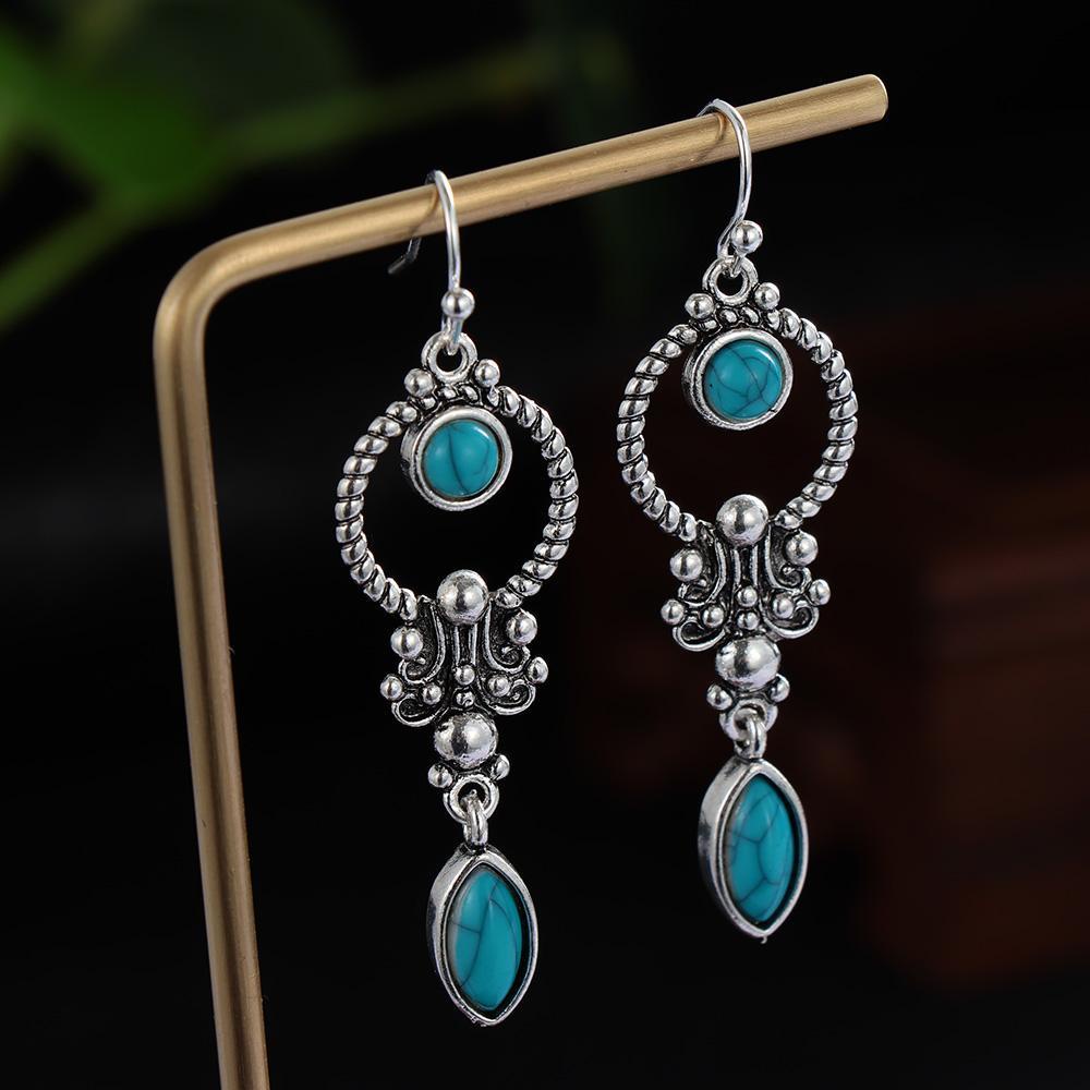 Bông Tai Mạ Bạc Hình Hoa Lá Phong Cách Retro