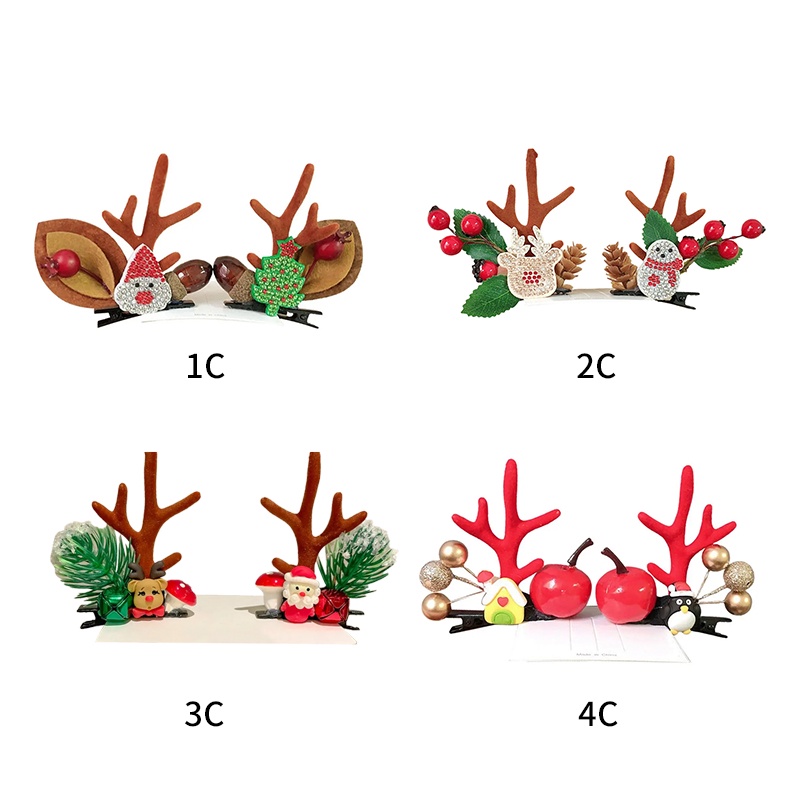 Kẹp Tóc Hình Sừng Hươu Hoạt Hình Vui Nhộn Thời Trang Giáng Sinh 2022 Llky