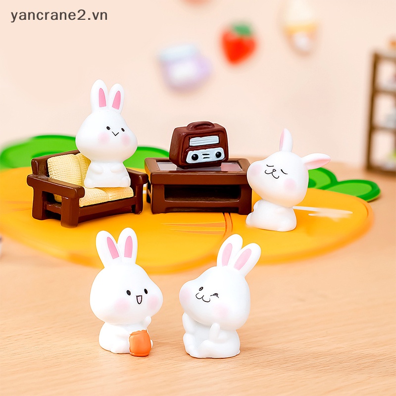 Đồ trang trí Chú Thỏ mini Bằng Nhựa resin Dễ Thương Sáng Tạo Trang Trí Tiểu Cảnh  yancrane2