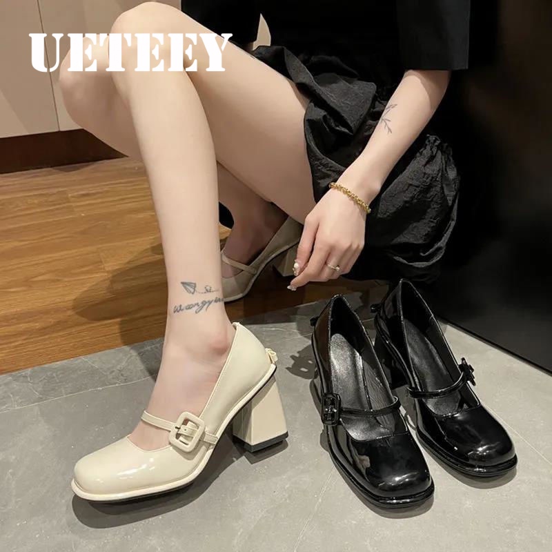 UETEEY dép đế cao giày búp bê dép sandal nữ giày  nữ  Phối màu tinh tế Chống thấm nước Tinh tế Đáng yêu FLF23000IH 41Z231008