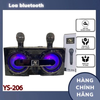 Loa karaoke không dây YS 206 phiên bản 2 mic cao cấp,loa bluetooth hỗ trợ usb thẻ nhớ cùng âm thanh đỉnh cao bass chất