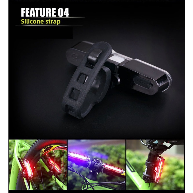 Đèn hậu xe đạp IPX4 Chống nước siêu sáng 5 chế độ chiếu sáng Xe đạp USB có thể sạc lại Đèn hậu xe đạp LED