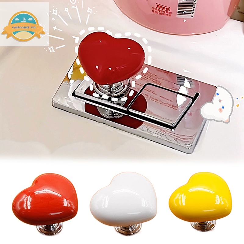 Coutr Dụng Cụ Nhấn Nút Bồn Cầu Bằng Nhựa Hình Trái Tim Nhiều Màu Sắc Có Tay Cầm Bằng Nhựa vn