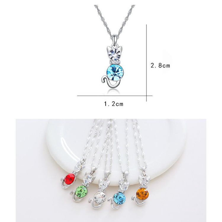 Dễ Thương Vòng cổ Mặt Mèo Đính Pha Lê