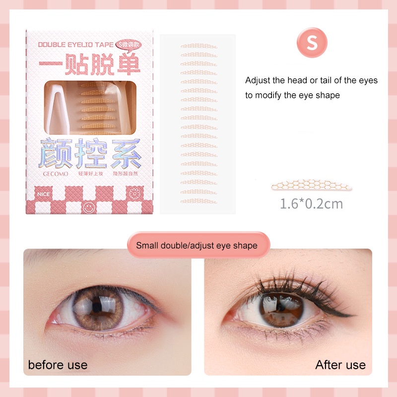 Kích mí tàng hình trong suốt sẵn keo tạo mắt hai mí chống thấm nước cao cấp GECOMO 90 miếng HB