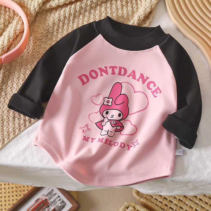 Iq Áo Thun Tay Dài Cổ Tròn Phong Cách Hàn Quốc Thời Trang Mùa Thu Cho Bé Gái