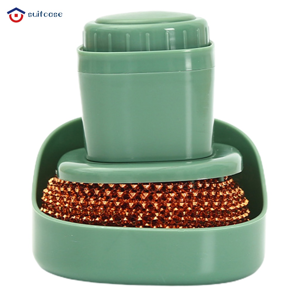 Bàn Chải Rửa Chén Dĩa Chà Nồi Nhà Bếp Hiệu Quả Mạnh Mẽ Với Ngăn Đựng Xà Phòng Hoàn Hảo Cho Chảo Nồi Chảo Và Bát Đĩa Dễ Sử Dụng