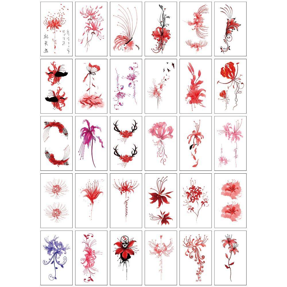 Fuzou Hình Xăm Dán Tạm Thời Chống Thấm Nước Họa Tiết Hoa Anh Đào Xinh Xắn