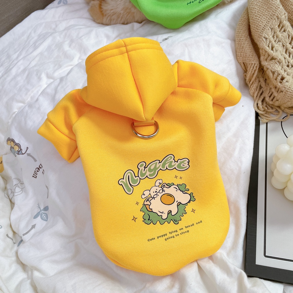 Áo Hoodie Bằng Lụa Sữa Phối Lông Thời Trang Thu Đông Dành Cho Chó Mèo