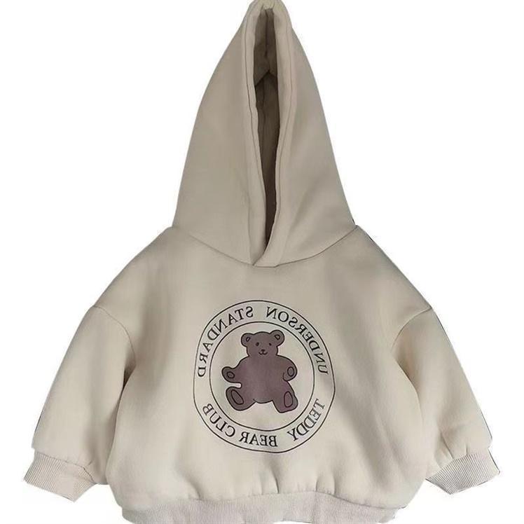 Áo Khoác hoodie Thu Đông Lót Nhung In Họa Tiết Hoạt Hình Phong Cách Hàn Quốc 2023 Cho Bé