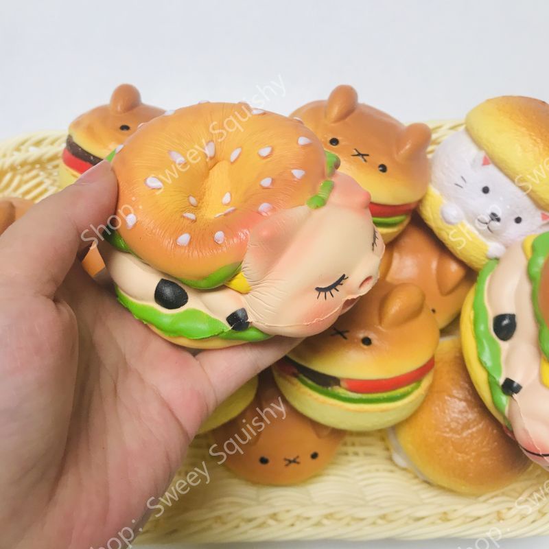Đồ Chơi Xốp squishy Giảm Stress Hình Bánh Hamburger Dễ Thương Cho Bé