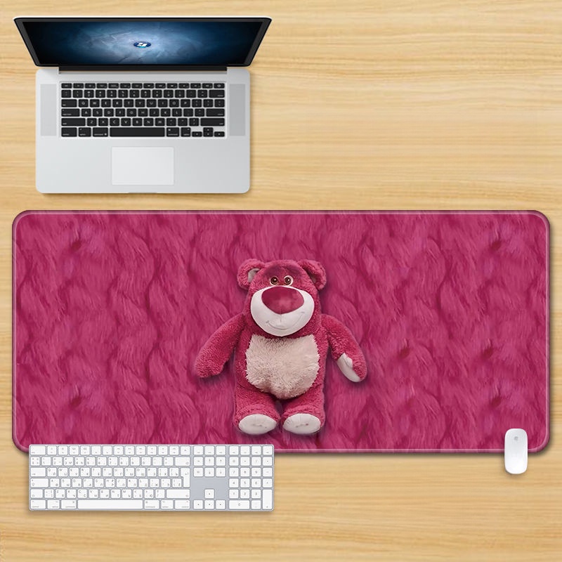 Tấm Lót Chuột Và Bàn Phím Máy Tính Cỡ Lớn In Hoạt Hình Gấu Dâu Tây Dễ Thương Cho Nữ
