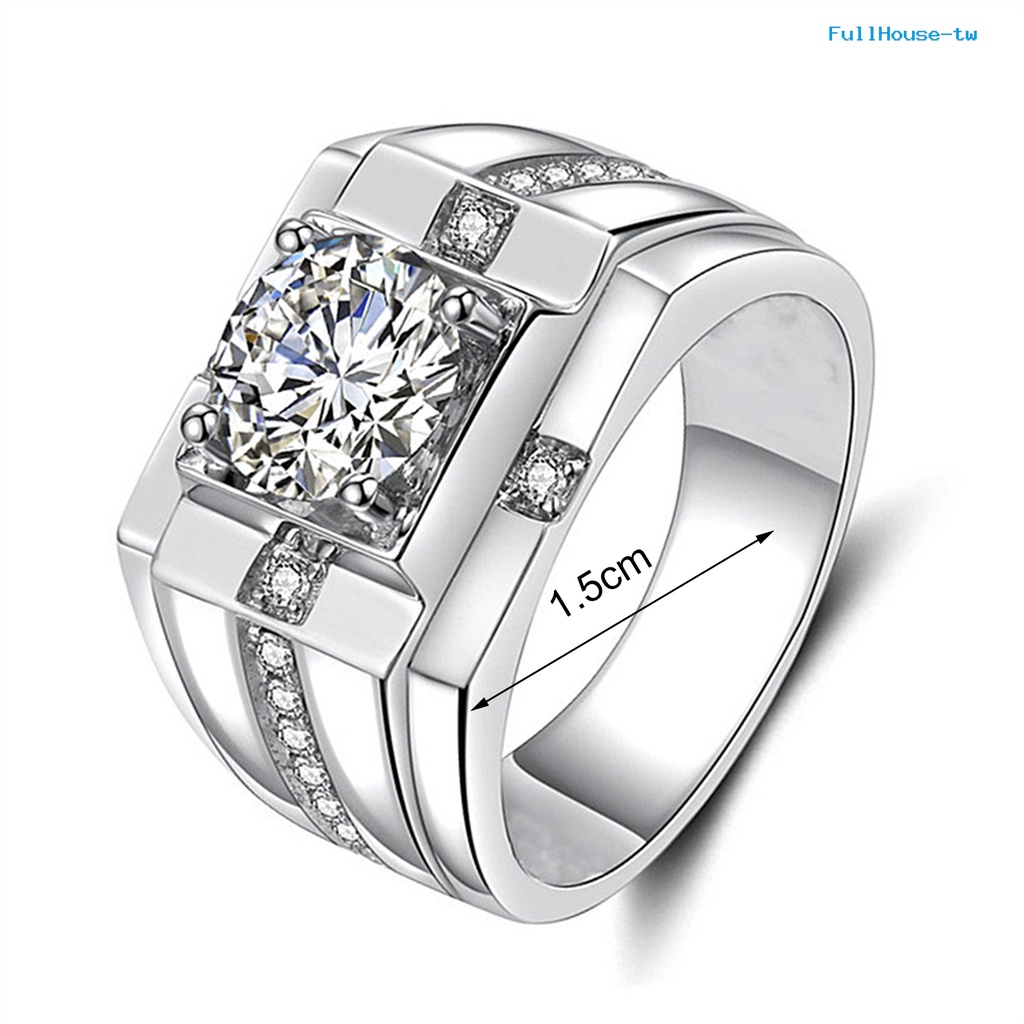 Nhẫn Mạ Điện Đính Đá zircon Lấp Lánh Thời Trang Cho Nam