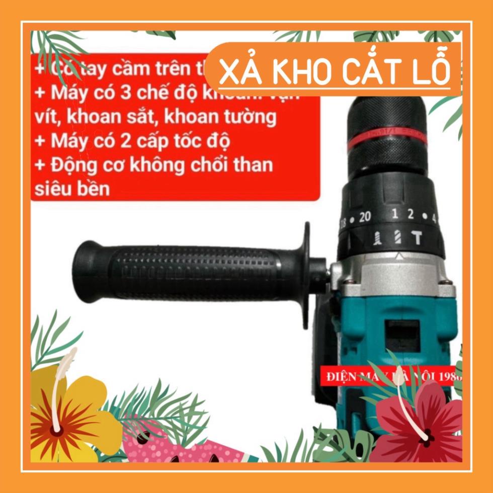 Máy Khoan Pin Makita Không chổi than - Có búa - Khoan 3 tác dụng 13mm - Khoan
