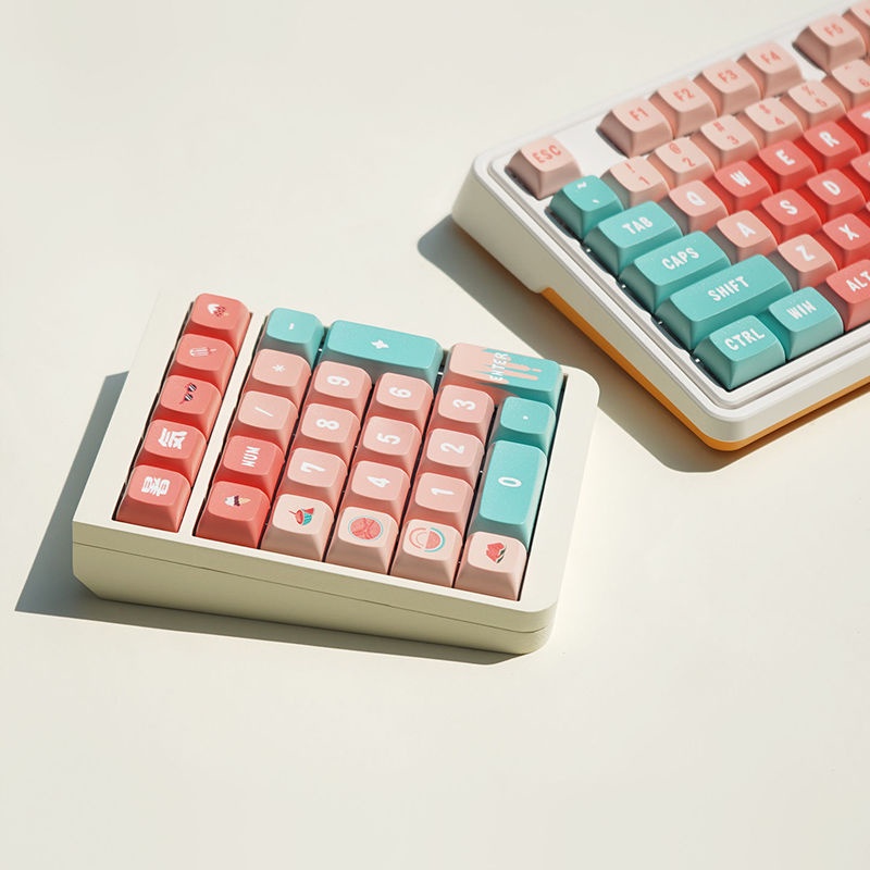 Keycaps chủ đề dưa hấu, keycap 128 phím, chiều cao XDA, thăng hoa PBT, phù hợp với bàn phím phím 87/68/84/104/108 ​
