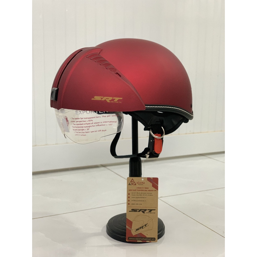 Mũ bảo hiểm 1/2 kính âm - SRT - Lồng ép cao cấp - Siêu thoáng khí