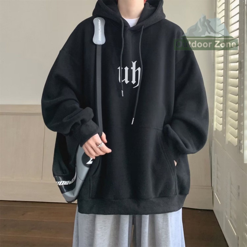 Áo hoodie Dáng Rộng Phong Cách retro Thời Trang Thu Đông Cho Nam