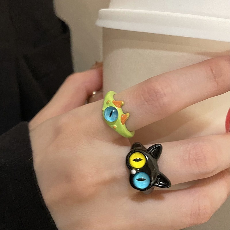 Nhẫn Đeo Ngón Tay Họa Tiết Hoạt Hình we flower Mắt To Dễ Thương Thời Trang Hàn Quốc Cho Nữ