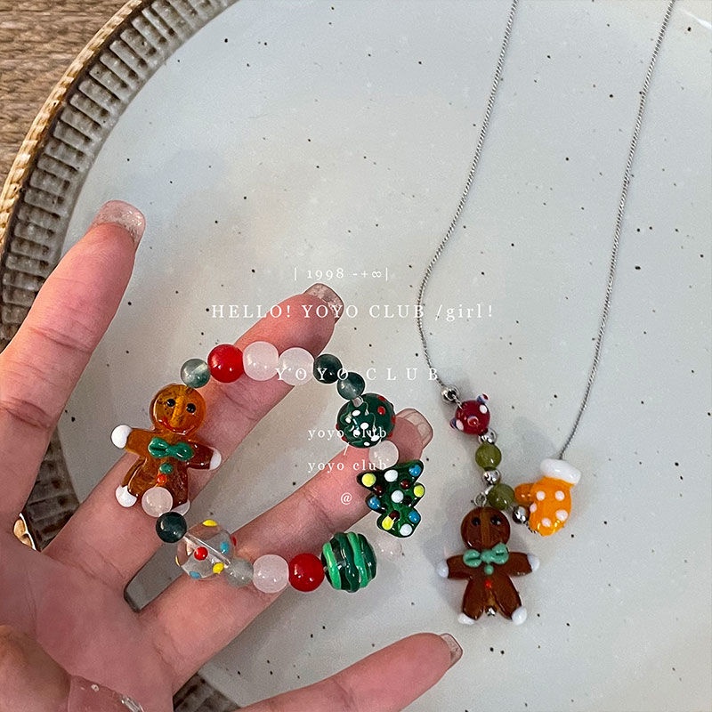 Vòng Tay Chuỗi Hạt Kiểu Hoạt Hình Bánh Mì Gừng Dễ Thương Thời Trang Cho Bạn Gái