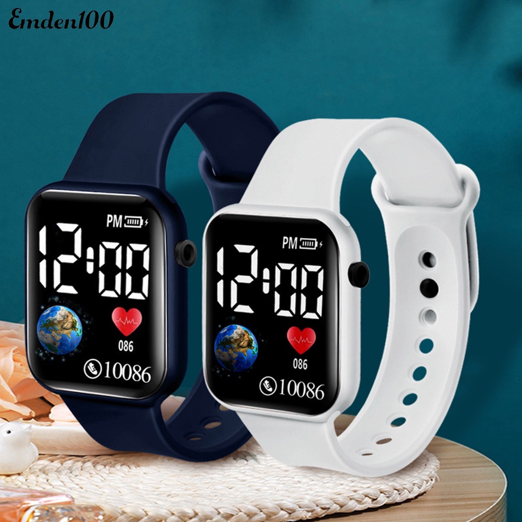 EMDEN Đồng Hồ Điện Tử Thể Thao Dây silicone Có Đèn led Phát Sáng Cho Bé