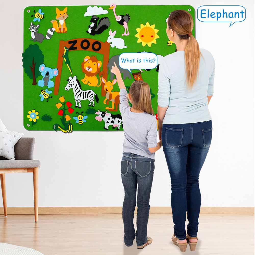 DIY Felt Board Toys Toddler Montessori Story Board Farm Animals Cartoon Pattern Wall Decoration Baby Early Learning Toys